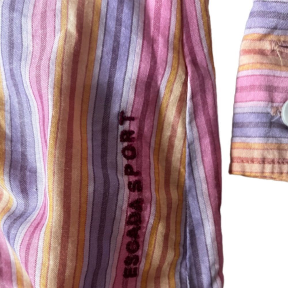 Escada sport striped button up PINK LARGE - Picture 4 of 7